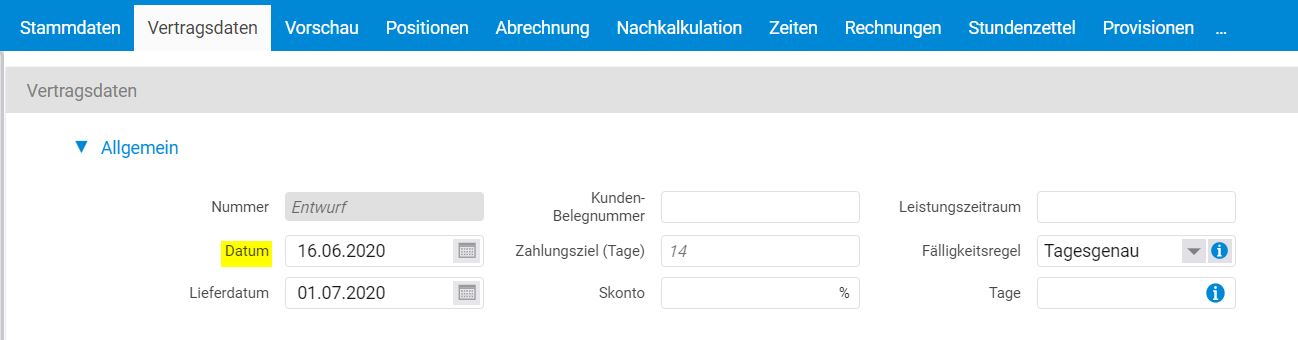 Mehrwertsteuersatz anhand des Belegdatums automatisch anpassen